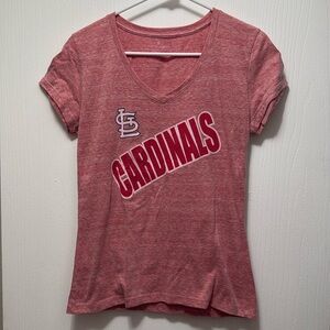 Women’s STL Cardinals V-neck T-shirt Heather Red Size Medium